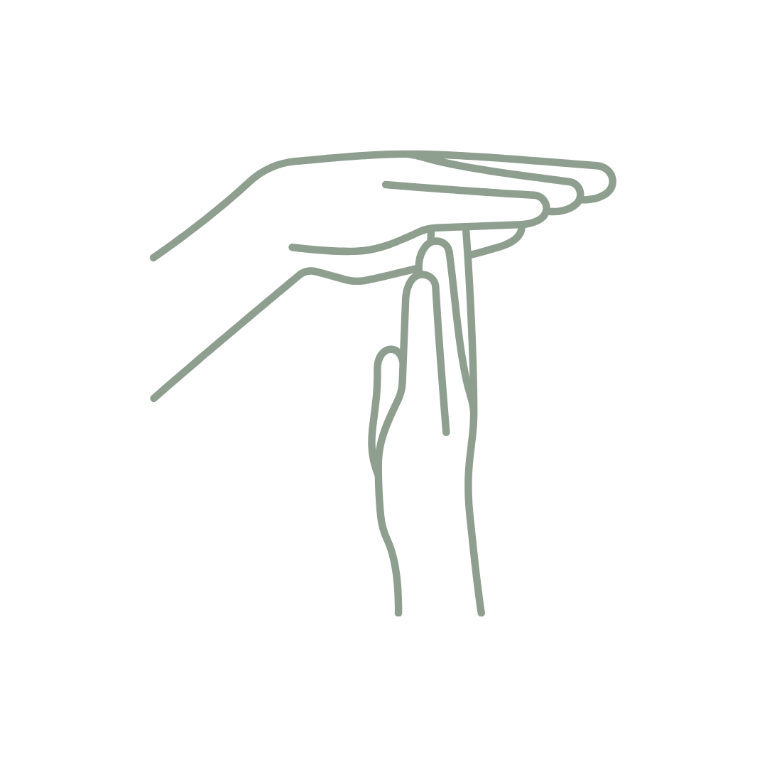 Stilisierte Hände, die ein T formen