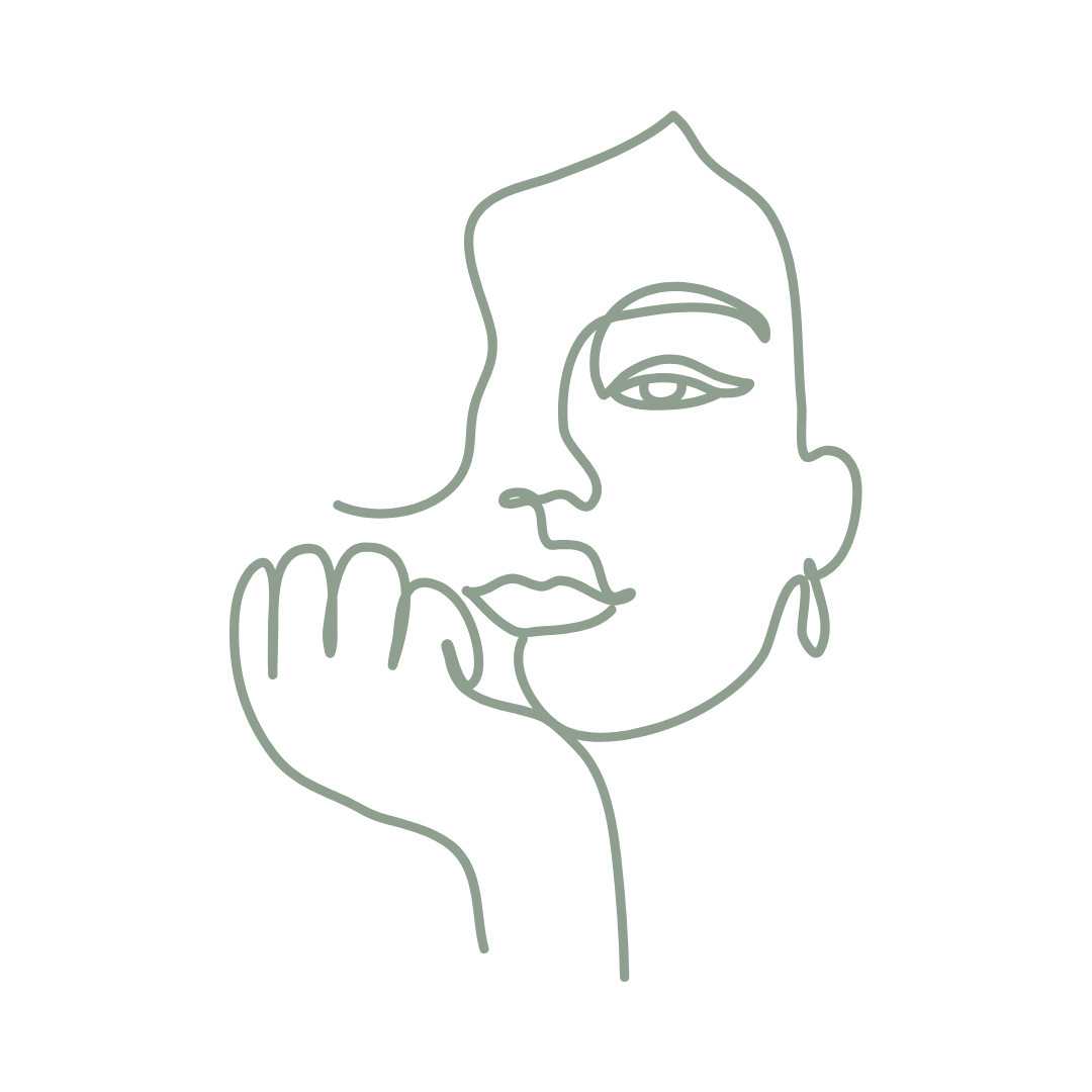 Stilisierter Frauenkopf in einer Linie